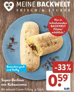 Aldi Süd Super-Berliner mit Kakaocreme Angebot