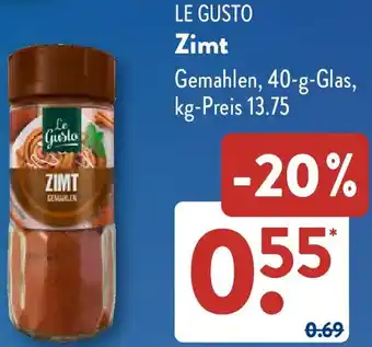 Aldi Süd LE GUSTO Zimt Angebot