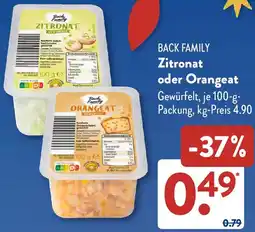 Aldi Süd BACK FAMILY Zitronat oder Orangeat Angebot