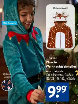 Aldi Süd LILY & DAN Plüsch Weihnachtseinteiler Angebot