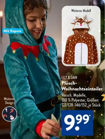 Aldi Süd LILY & DAN Plüsch Weihnachtseinteiler Angebot