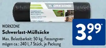 Aldi Süd WORKZONE Schwerlast-Müllsäcke Angebot