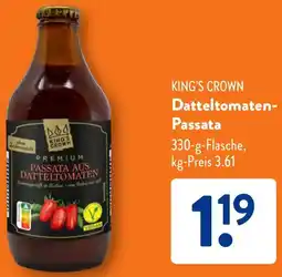 Aldi Süd KING'S CROWN Datteltomaten Passata Angebot