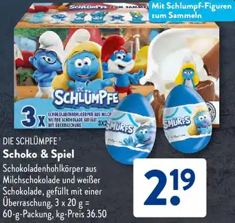 Aldi Süd DIE SCHLÜMPFE Schoko & Spiel Angebot
