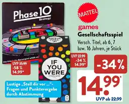 Aldi Süd MATTEL Gesellschaftsspiel Angebot