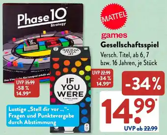 Aldi Süd MATTEL Gesellschaftsspiel Angebot