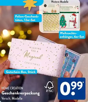 Aldi Süd HOME CREATION Geschenkverpackung Angebot