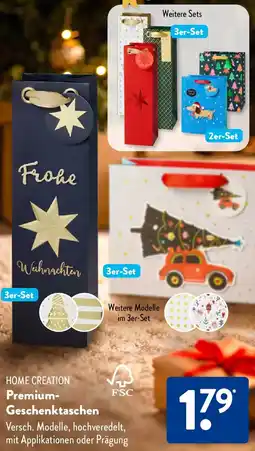 Aldi Süd HOME CREATION Premium Geschenktaschen Angebot
