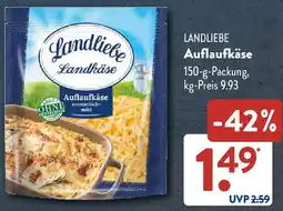 Aldi Süd LANDLIEBE Auflaufkäse Angebot