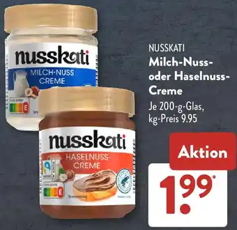 Aldi Süd NUSSKATI Milch-Nuss oder Haselnuss Creme Angebot