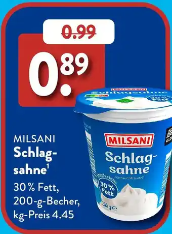 Aldi Süd MILSANI Schlagsahne Angebot