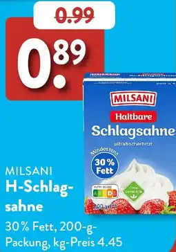 Aldi Süd MILSANI H-Schlagsahne Angebot