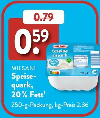 Aldi Süd MILSANI Speisequark, 20% Fett Angebot