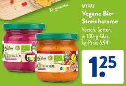 Aldi Süd MYVAY Vegane Bio Streichcreme Angebot