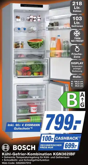 K+B Expert BOSCH Kühl-Gefrier-Kombination KGN362IBF Angebot