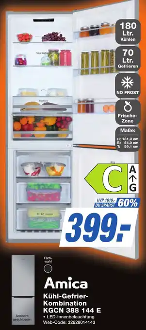K+B Expert Amica Kühl-Gefrier-Kombination KGCN 388 144 E Angebot