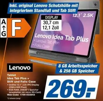 expert Techno Land Lenovo Tablet Idea Tab Plus + Stift und Folio Case Angebot