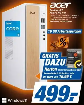 expert Techno Land acer Desktop-PC Aspire XC-101 Angebot