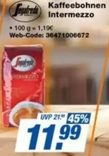 expert Techno Land Segafredo Kaffeebohnen Intermezzo Angebot