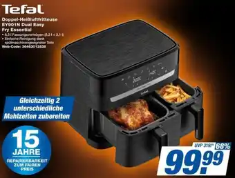 expert Techno Land Tefal Doppel-Heißluftfritteuse EY901N Dual Easy Fry Essential Angebot