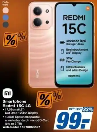 expert Techno Land Smartphone Redmi 15C 4G Angebot
