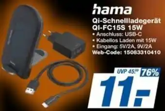 expert Techno Land hama Qi-Schnellladegerät QI-FC15S 15W Angebot