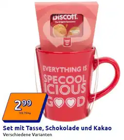 Action Set mit Tasse, Schokolade und Kakao Angebot