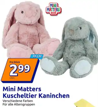 Action Mini Matters Kuscheltier Kaninchen Angebot