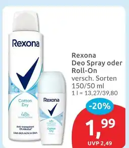 Budni Rexona deo spray oder roll-on Angebot