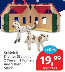 Budni Schleich kleiner stall mit 2 tieren, 1 fohlen und 1 kalb Angebot