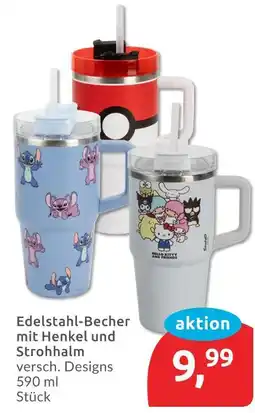 Budni Edelstahl-becher mit henkel und strohhalm Angebot