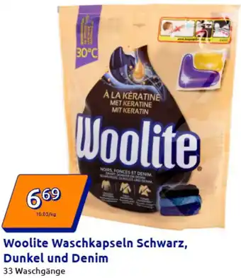 Action Woolite Waschkapseln Schwarz, Dunkel und Denim Angebot