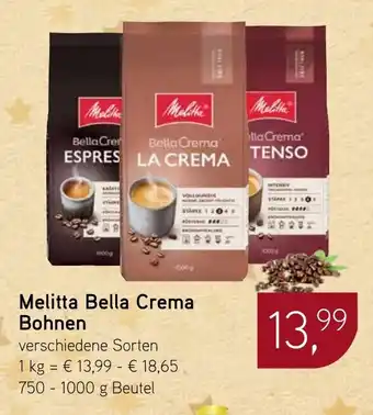 Dornseifer Melitta Bella Crema Bohnen Angebot
