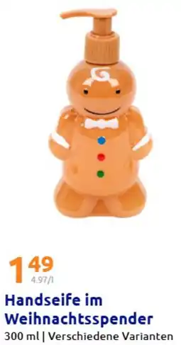 Action Handseife im Weihnachtsspender Angebot