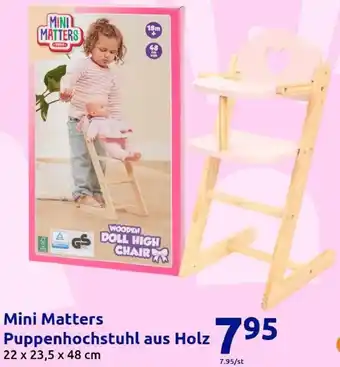 Action Mini Matters Puppenhochstuhl aus Holz Angebot