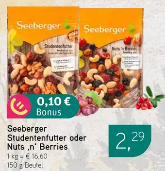 Dornseifer Seeberger Studentenfutter oder Nuts,n' Berries Angebot