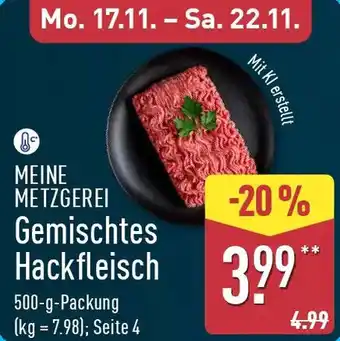 Aldi Nord MEINE METZGEREI Gemischtes Hackfleisch Angebot
