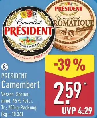 Aldi Nord PRÉSIDENT Camembert Angebot