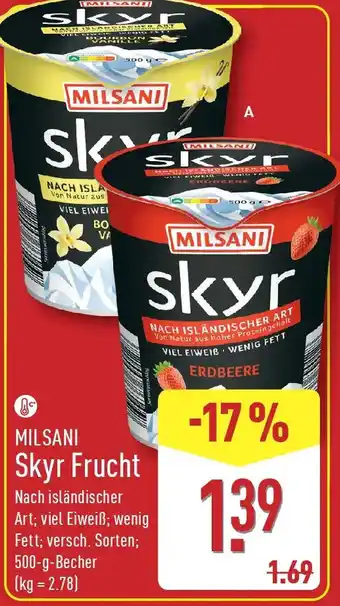 Aldi Nord MILSANI Skyr Frucht Angebot