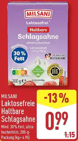 Aldi Nord MILSANI Laktosefreie Haltbare Schlagsahne Angebot