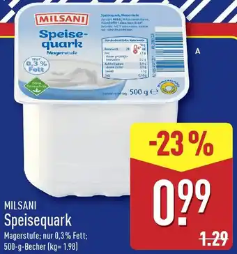 Aldi Nord MILSANI Speisequark Angebot