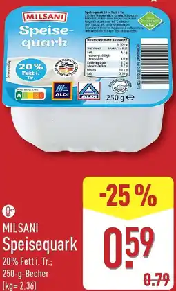 Aldi Nord MILSANI Speisequark Angebot