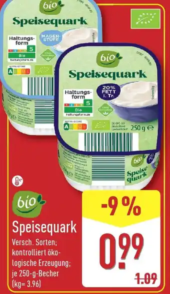 Aldi Nord bio Speisequark Angebot