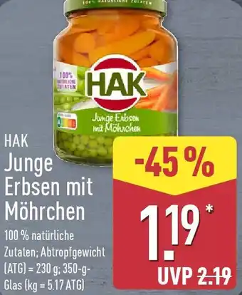 Aldi Nord HAK Junge Erbsen mit Möhrchen Angebot