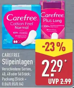 Aldi Nord CAREFREE Slipeinlagen Angebot