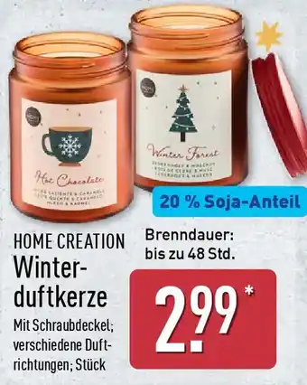 Aldi Nord HOME CREATION Winter- duftkerze Angebot