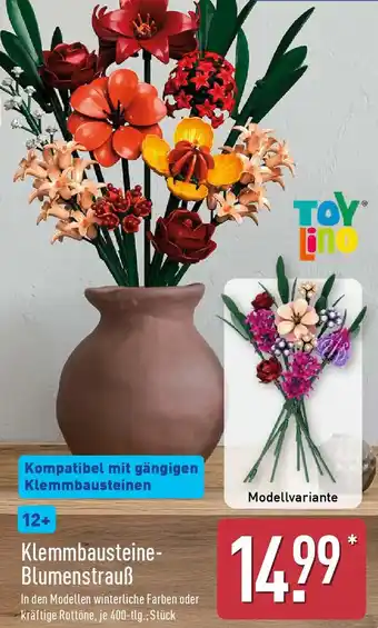 Aldi Nord TOYLINO Klemmbausteine- Blumenstrauß Angebot