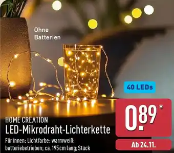 Aldi Nord HOME CREATION LED-Mikrodraht-Lichterkette Angebot