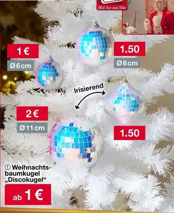 Woolworth Weihnachts- baumkugel ,,Discokugel" Ø 11 cm Angebot