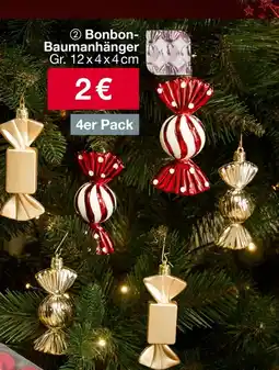 Woolworth Bonbon- Baumanhänger 4er Pack Angebot